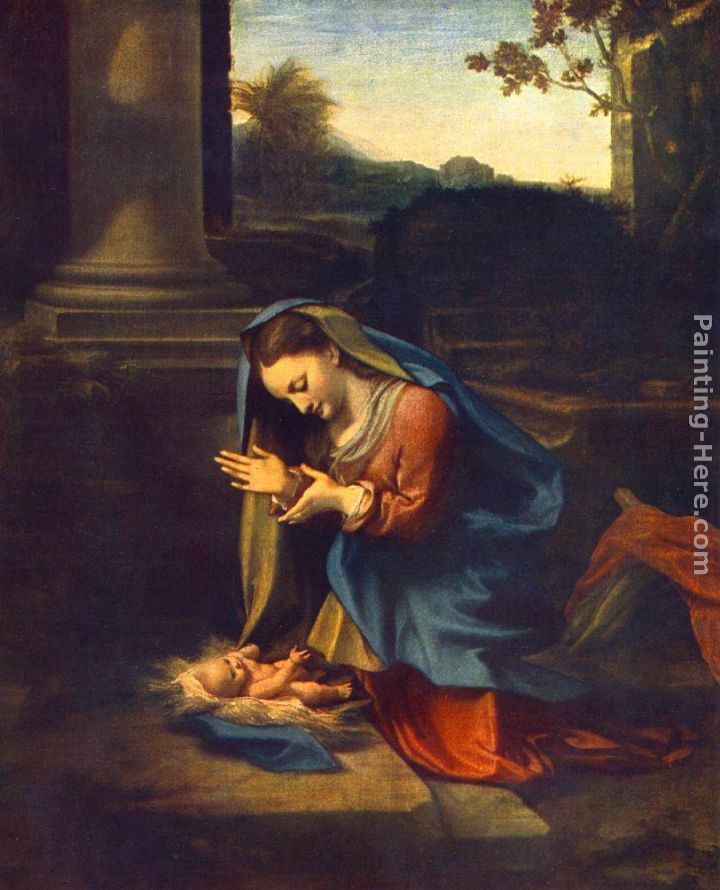 The Adoration of the Child painting - Correggio The Adoration of the Child art painting